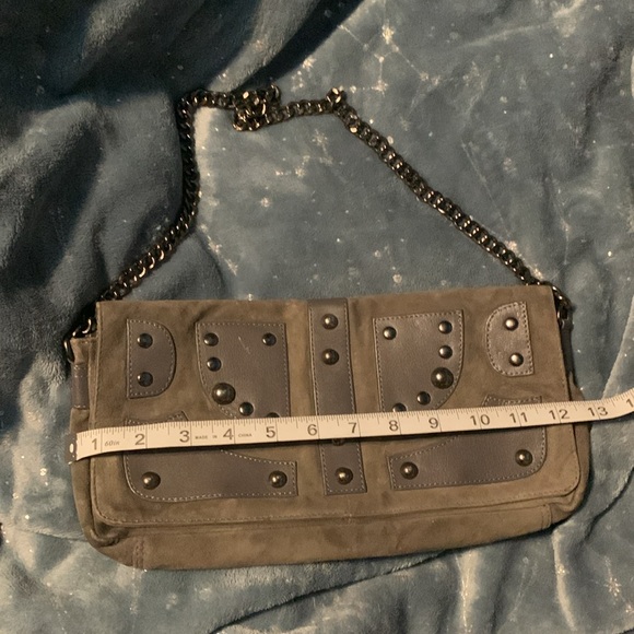 Suede gray shoulder purse - Picture 5 of 9